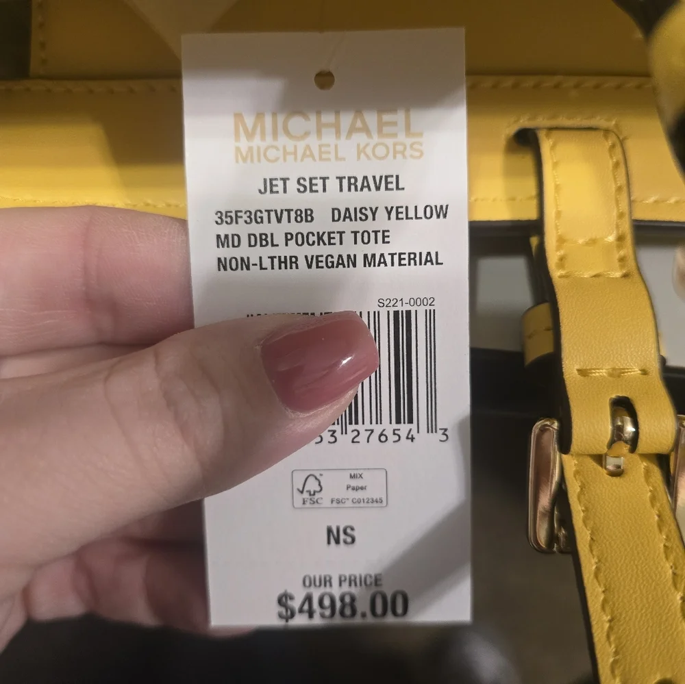 Michael Kors Yellow Leather Tote Bag - Picture 6 of 6